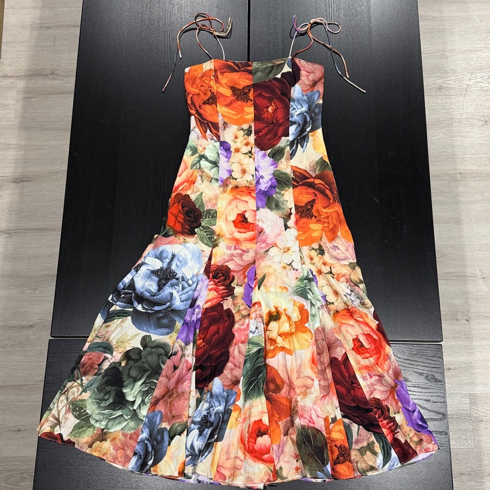 Alice + Olivia Multicolor Floral Midi Dress - Picture 4 of 13